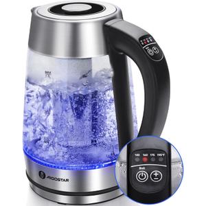 Aigostar Electric Kettle, Tea Kettle with Temperature Control and Tea Infuser, 1500W Hot Water Kettle with Variable Temperature, Keep Warm Function, LED Indicator Light Change, Auto Shut-Off, 1.7L