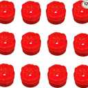 Aignis 6pcs Flameless LED Floating Candles, White Rose Plastic Tealights Battery Operated, 120+ Hours Glow Time, Cozy Light for Romantic Pool/Bathtub/Hot Bath/Wedding Centerpiece Decor(D2.83*H1.42)