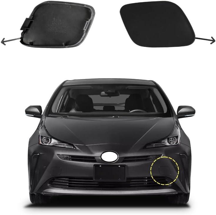 Car Front Bumper Tow Hook Cover Compatible with Toyota Prius 2019 2020 2021 2022 Trailer Cover Cap 52128-47910 Small Lid Towing Eye Cap Unpainted (Unpainted left Driver Side)