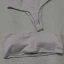 Yonique Thong High Waisted Bikini Set Ribbed Bandeau Swimsuit Strapless Bathing Suit Two Piece Swimwear, Large