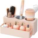 Lifewit Hair Tool Organizer, Hair Blow Dryer Holder Countertop, Removable Acrylic Hair Brush Storage Stand for Curling Iron/Hair Styling Tools/Makeup Accessories in Bathroom, Vanity, Kitchen (Pink)