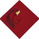 2 x FtyFty Unisex Adult Matte Graduation Cap with Tassel Year Charm (Red)