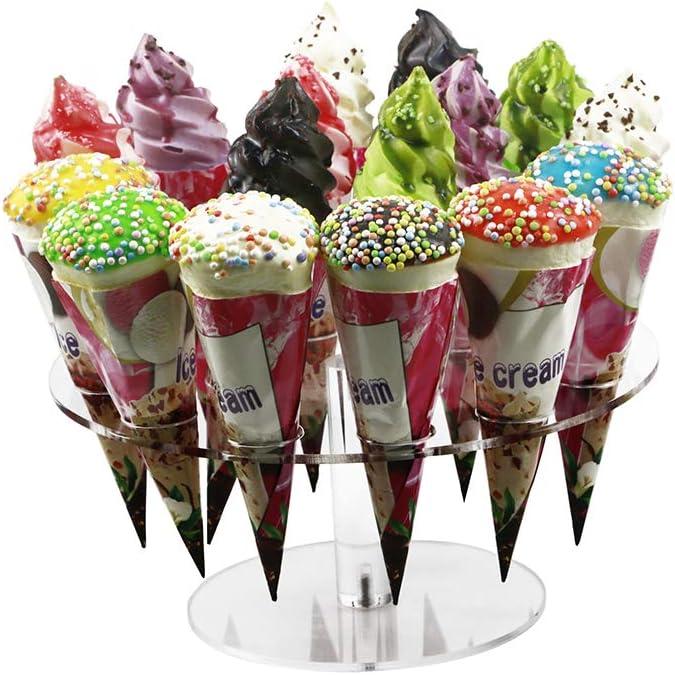 Ice Cream Cone Holder,16 Holes Ice Cream Cone Holder Stand,Cotton Candy Cones Holder,Acrylic Cone Holder,Cone Holder Stand