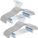 HOUSE DAY Velvet Hangers with Adjustable Clips 20 Pack, Non-Slip Suit Organizer with 360 Hook - Heavy Duty Hanger for Pants, Skirts, Blouses, Dresses - Outfit Hangers All-Season Space Saver (Grey) (Gray)