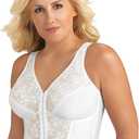Exquisite Form 5107565 Fully Slimming Wireless Back & Posture Support Longline Bra with Front Closure & Lace (42DD, White)