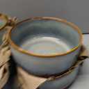 GBHOME Ceramic Cereal Bowls Set of 4 for Kitchen, 22oz Stoneware Soup Bowls Set for Cereal Soup, Modern Kitchen Bowls for Meal, Dishwasher &Microwave Safe, Reactive-Space Blue