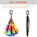 SIEPASA 49/56 Inch Inverted Reverse Upside Down Umbrella, Extra Large Double Canopy Vented Windproof Waterproof Stick Golf Umbrellas with C-shape Handle.