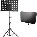 Portable Floor Book Stand,Multi-Purpose Dual-use Sheet Music Stand or Desktop Floor Stand with 2 pcs 19*13 / 16*11 inch Plate, Height Adjustable from 16-42 inch Floor Holder Stand with Page Paper Clip