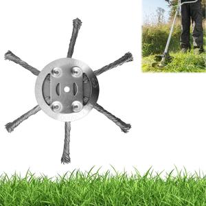 Steel Wire Grass Trimmer Head, 6 Inch String Trimmer Replacement Head, Universal Steel Wire Weed Trimmer Head for Most Lawn Mower,Spindle 0.2 inches (1PCS, 6 Blade)
