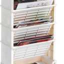 AGTEK 5 Tier Rolling Utility Cart, Book Cart with Wheels, Office Book Carts with Divided Top Shelf for Organizing Books and Supplies in Home, Office, Classroom, White