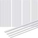Outus 80 Pcs ABS Square Plastic Tube White Bars Rod Hollow Tubing Connector Plastic Rod for DIY Crafts Sand Table Architectural Model Making, 4 Sizes