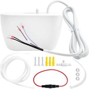Mini Split Silent Condensate Pump 100-240V 50/60Hz, Ultra-Quiet <19dB, Self-Priming & Anti-Siphon, Wall-Mount for AC, HVAC, Dehumidifier, White