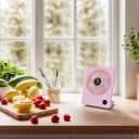 Personal Battery Operated Desk Fan, Rechargeable Fan, 2000mAh Battery, Power Display and 180 Tilt Folding, Ultra Quiet and Portable, Office, Camping, in Car (White), Compact