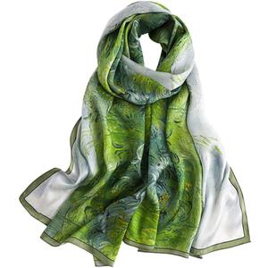 MEISEE 100% Mulberry Silk Long Scarf for Women Large Oblong Sunscreen Shawls Wraps Neck Headscarf Hair Wraps Gift Packed