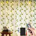 DomeStar Vines with Light for Bedroom, 300 LED Fairy Lights with Vines, Curtain String Lights with Remote for Dorm, Wedding, Party, Wall, Indoor, Outdoor Christmas Home Decor