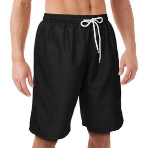 Scotamalone Mens Swim Trunks Swimming Shorts Swimwear Bathing Suits Quick Dry 11 Inch with Mesh Lining Pure Black, S