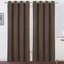 LEMOMO Chocolate Brown Thermal Blackout Curtains/52 x 84 Inch/Set of 2 Panels Room Darkening Curtains for Bedroom (52"W x 84"L (Pack of 2), Chocolate Brown)