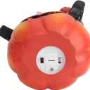 Halloween Pumpkin Gnome Statue with LED Light for Holiday Decorations Indoor Ghost Gnome Pumpkin Holding Ghostly Frog Halloween Props Collectible Figurine Fall Harvest Funny Gifts for Party (Orange)