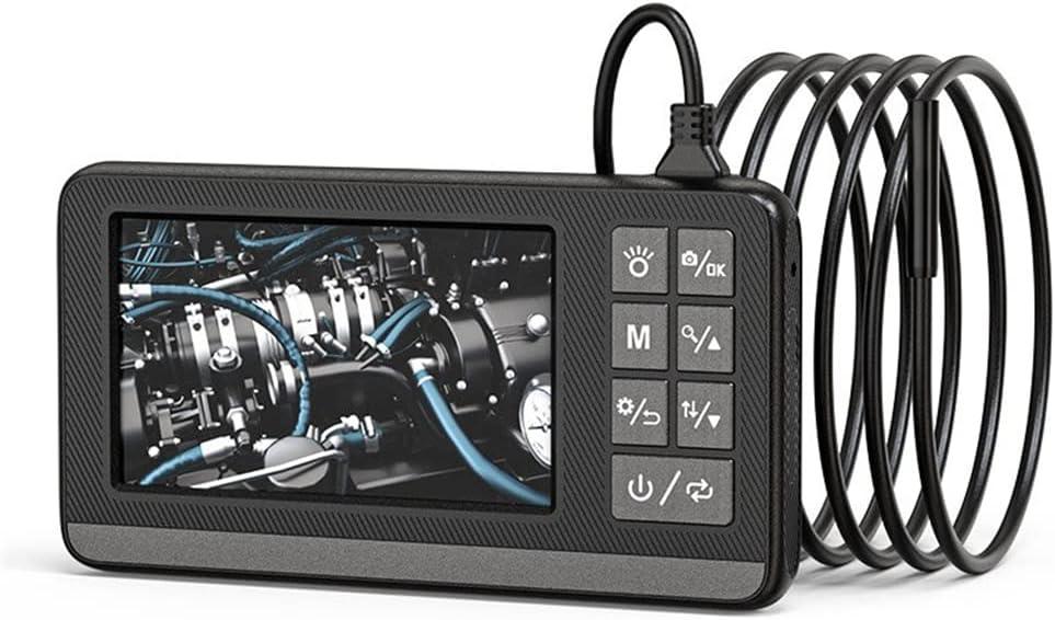 IP67 Waterproof Handheld Endoscope, 8Mm HD Industrial Borescope Dual Lens 1080P, 4.3" Screen with 8 Adjustable LED Lights, Automotive, Home, Wall, Pipe, Car,5m