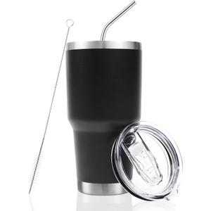 Toopify 30 oz Stainless Steel Insulated Tumbler Travel Mug with Straw Slider Lid, Cleaning Brush, Double Wall Vacuum (Black) Toopify 30 oz Stainless Steel Insulated Tumbler Travel Mug with Straw Slider Lid, Cleaning Brush, Double Wall Vacuum (Black)