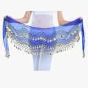 Lauthen.S 128 Coins Belly Dance Hip Scarf Tribal Belt Halloween Genie Costume Accessory