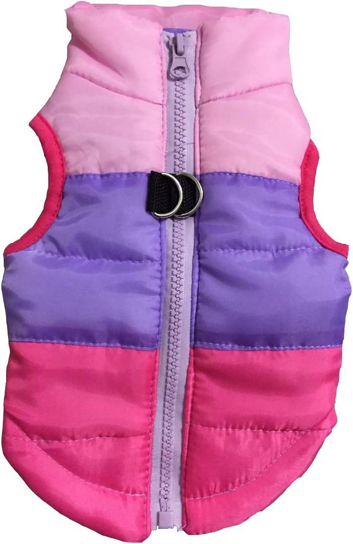 Pet Puffer Zipper Quilted Vest Coat Cold Weather Dog Jacket for Dogs Cats M