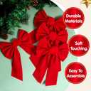 JOYIN 12 Pack Christmas Red Velvet Bows, 13" Long by 9" Wide Decorative Christmas Bows for Wreath Garland Tree Decor, Indoor Outdoor Holiday Decoration