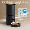 Miaosical Automatic Cat Feeder,2.4G WiFi Timed Auto Cat Food Dispenser with 10s Voice Recorder,Dual Power Supply,4.2L Auto Cats Feeder(Black, 4.2L WiFi Single Bowl)