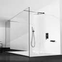 SKOWLL Shower System with Tub Spout Bathroom Tub and Shower Faucet Combo Wall Mount 12 Inch Black Shower Head and Handle Set, Display Shower Valve Kit Rough-in Valve and Trim Included