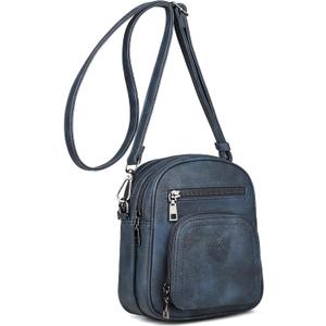 FADEON Small Purses for Women Crossbody Bags, Designer PU Leather Mini Cross Body Purse Travel Shoulder Bag Card Slots