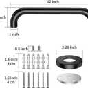 2 Pack 12 Inch Matte Black Shower Grab Bar,ZUEXT Stainless Steel Wall Mount Safety Grab Bar Handle,Bathroom Balance Bar, Safety Hand Rail Support - Handicap, Elderly, Injury, Senior Assist Bath Handle