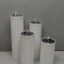 4 Pcs Large Solar Waterproof Outdoor Flameless Candles LED Pillar Candles Battery Operated Flickering for Summer Porch Church Garden Decor(4 x8 /10/12 /14)