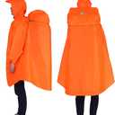 Adventure World Globotrekker Backpack Poncho Lightweight Waterproof Rain Poncho for Hiking, Camping, Travel & Outdoor Use (One Size, Amber Orange)