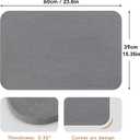 Stone Bath Mat, Diatomaceous Earth Shower Mat, Non-Slip Super Absorbent Quick Drying Bathroom Floor Mat, 2Pack,Grey, Pattern 1