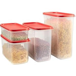 Rubbermaid Rubbermiad Modular Canisters Food Storage, 4-Piece Set, clear