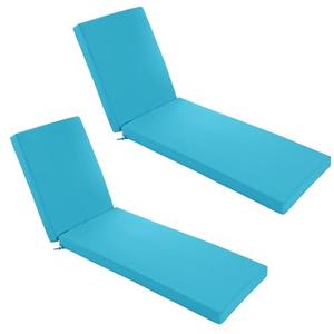 Summsun Chaise Lounge Cushions Outdoor Set of 2 - Waterproof and Fade Resistant Sun Lounger Replacement Cushions - Patio Lounger Pads with Removable Cover for Pool, Deck, Lawn, 72 x 21 x 3 Inch, Teal
