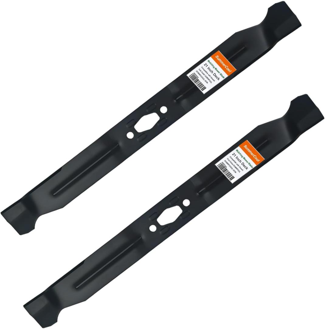 SummerCool 21" Mulching Mower Blade 742P05642 Compatible with Dewalt MDT Troy Bilt,Replaces for 742-05642 DWO1DT233 SCP21E,S Shape Center Hole,2 Pack