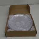 Fumete 10 Pcs Round Plastic Serving Platters 12 Inch Clear Plastic Tray Acrylic Crystal Flan Plates for Engagement Party Food Cake Cookie Fruits Birthday Wedding Supplies