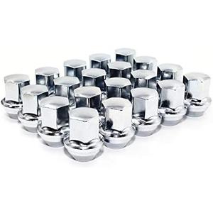 Set of 20 Veritek 14x1.5mm Chrome 7/8 22mm Hex Duplex Large Wide Acorn Seat OEM Style 1.5 Inch 38.5mm Lug Nuts for Buick Cadillac Chevy Chevrolet Chrysler Dodge Jeep RAM Factory Wheels VPE-14155330CH