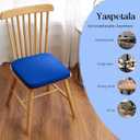 Non-Slip Navy Blue Square Seat Cushions Set of 2 - Comfortable Chair Pads with Removable Cover (15"x15"x1.7") for Kitchen, Office, Car & Indoor Use