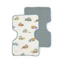 Little Unicorn Ultra-Absorbent Premium Burp Cloth 2 Pack | Soft on Baby's Skin | Larger Size | Ergonomic Design | Set of 2 (Work Trucks)