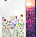 Compatible for iPhone 16e Cases with Design, Cute Transparent Phone Case for Women Girls Girly with Heavy Duty Protective Bumper (Clear Flower Floral Bouquet)