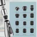 Cobbe Kitchen Faucet Head Replacement, Pull Down Spray Head for Kitchen Sink Faucet, 3 Function Kitchen Sink Sprayer Replacement with 12 Faucet Adapter, American Standard, Brushed Nickel