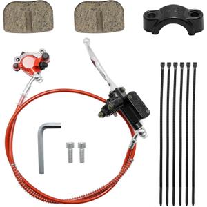 Mini Bike Hydraulic Disc Brake Caliper Kit, Mini Bike Parts with 50 inch Hose Tube Master Cylinder, Replacement for Baja DB30 Replacement for Coleman CT100U