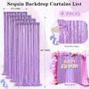 Sequin Curtains 4 Panels Lavender Sequin Backdrop Photo Backdrops Shimmer Background Party Decor Glitter Fabric Light Purple Curtain 26x96 Inch