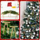 2 x 60 Pcs Khaki Christmas Velvet Bows for Christmas Tree, 5x7 Inch Pre-Tied Vintage Ribbon Bows Ornaments for Gift Wrapping Wreaths Garland Xmas Holiday Dcor (3/8")