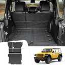 Cargo Mats for 2018-2025 Jeep Wrangler JL Unlimited 4X4 Trunk Mat with Backrest Liner, All Weather TPE Protector Rear Back Seat Mats for 18-25 Wrangler JL 4X4 4 Door Accessories