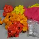 Janinka 16 Pcs Diwali Decorations Set Includes 6 Pcs 5 Ft Marigold Flowers Garlands 4 Red and Yellow Diwali Background Drape and 6 Fairy Light Strands Artificial Marigold Flowers Photo Prop for Indian