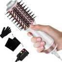 Mini Travel Hair Dryer Brush Blow Dryer Brush in One, Small Hot Air Brush Compact Brush Blow Dryers for Women, Portable One Step Volumizer,Straightener,Styler,100-120V (White)