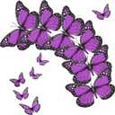 Syhood 24 Pieces Purple Monarch Butterfly Decorations Magnet 4.7 Inch Purple Butterfly Glitter 3D Butterflies Wall Decor for Crafts Halloween Classroom Flower Arrangements Supplies
